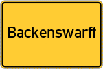 Place name sign Backenswarft, Hallig