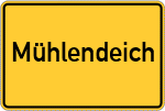 Place name sign Mühlendeich, Gemeinde Osterhever