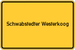 Place name sign Schwabstedter Westerkoog