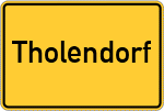 Place name sign Tholendorf, Eiderstedt
