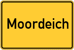 Place name sign Moordeich, Gemeinde Witzwort