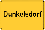 Place name sign Dunkelsdorf