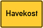 Place name sign Havekost