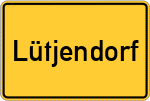Place name sign Lütjendorf
