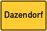Place name sign Dazendorf