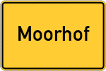 Place name sign Moorhof, Holstein