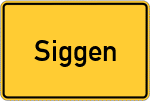 Place name sign Siggen, Holstein