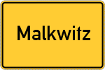 Place name sign Malkwitz, Holstein