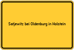 Place name sign Satjewitz bei Oldenburg in Holstein