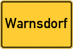 Place name sign Warnsdorf, Holstein