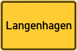Place name sign Langenhagen, Holstein