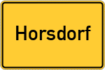 Place name sign Horsdorf, Holstein