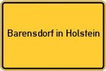 Place name sign Barensdorf in Holstein