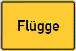 Place name sign Flügge, Fehmarn