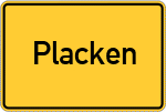 Place name sign Placken