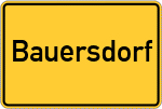 Place name sign Bauersdorf, Holstein