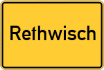 Place name sign Rethwisch, Holstein