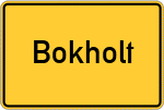 Place name sign Bokholt