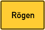 Place name sign Rögen, Holstein