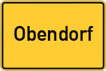 Place name sign Obendorf