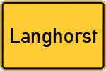 Place name sign Langhorst