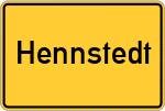 Place name sign Hennstedt, Gemeinde Hamweddel