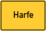 Place name sign Harfe
