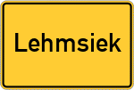 Place name sign Lehmsiek, Gemeinde Holtsee