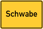 Place name sign Schwabe