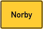 Place name sign Norby