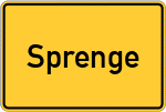 Place name sign Sprenge