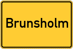 Place name sign Brunsholm