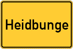 Place name sign Heidbunge