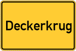Place name sign Deckerkrug