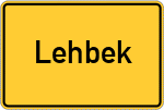 Place name sign Lehbek, Angeln