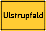 Place name sign Ulstrupfeld, Gemeinde Glücksburg