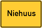 Place name sign Niehuus