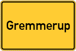 Place name sign Gremmerup, Kreis Flensburg