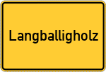 Place name sign Langballigholz