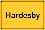 Place name sign Hardesby