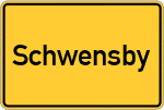 Place name sign Schwensby