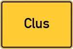 Place name sign Clus