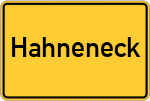 Place name sign Hahneneck