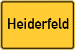 Place name sign Heiderfeld, Holstein