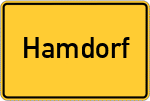 Place name sign Hamdorf