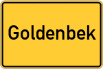 Place name sign Goldenbek