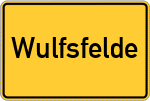 Place name sign Wulfsfelde