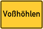 Place name sign Voßhöhlen, Gemeinde Todesfelde
