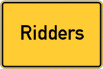 Place name sign Ridders