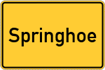Place name sign Springhoe, Gemeinde Oeschebüttel